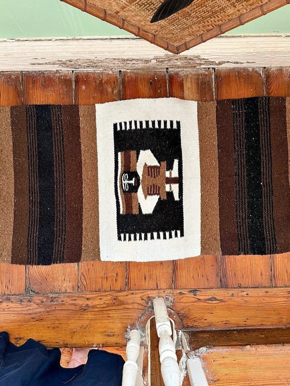 Vintage Mexican Zapotec wool rug or wall hanging